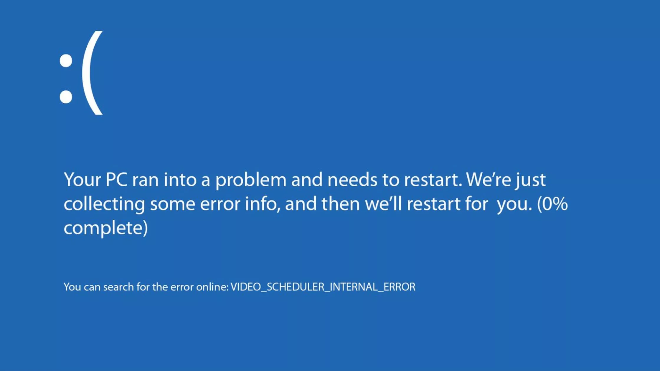 Video Scheduler Internal Error